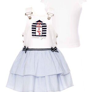 Baby Girl Nautical Overall Dress Outfit Set